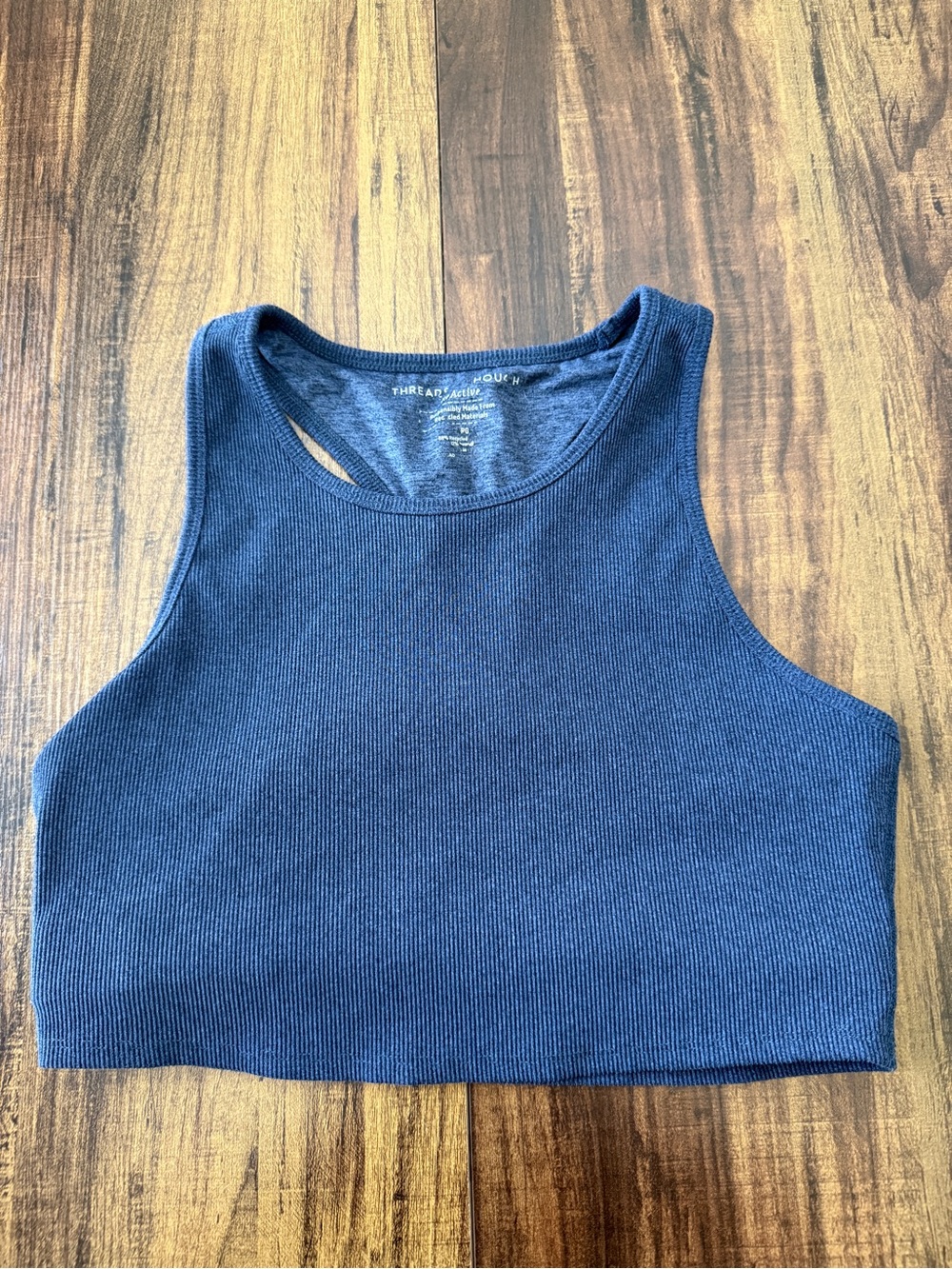 Threads 4 Thought Ribbed High-Neck Sports Bra - Navy